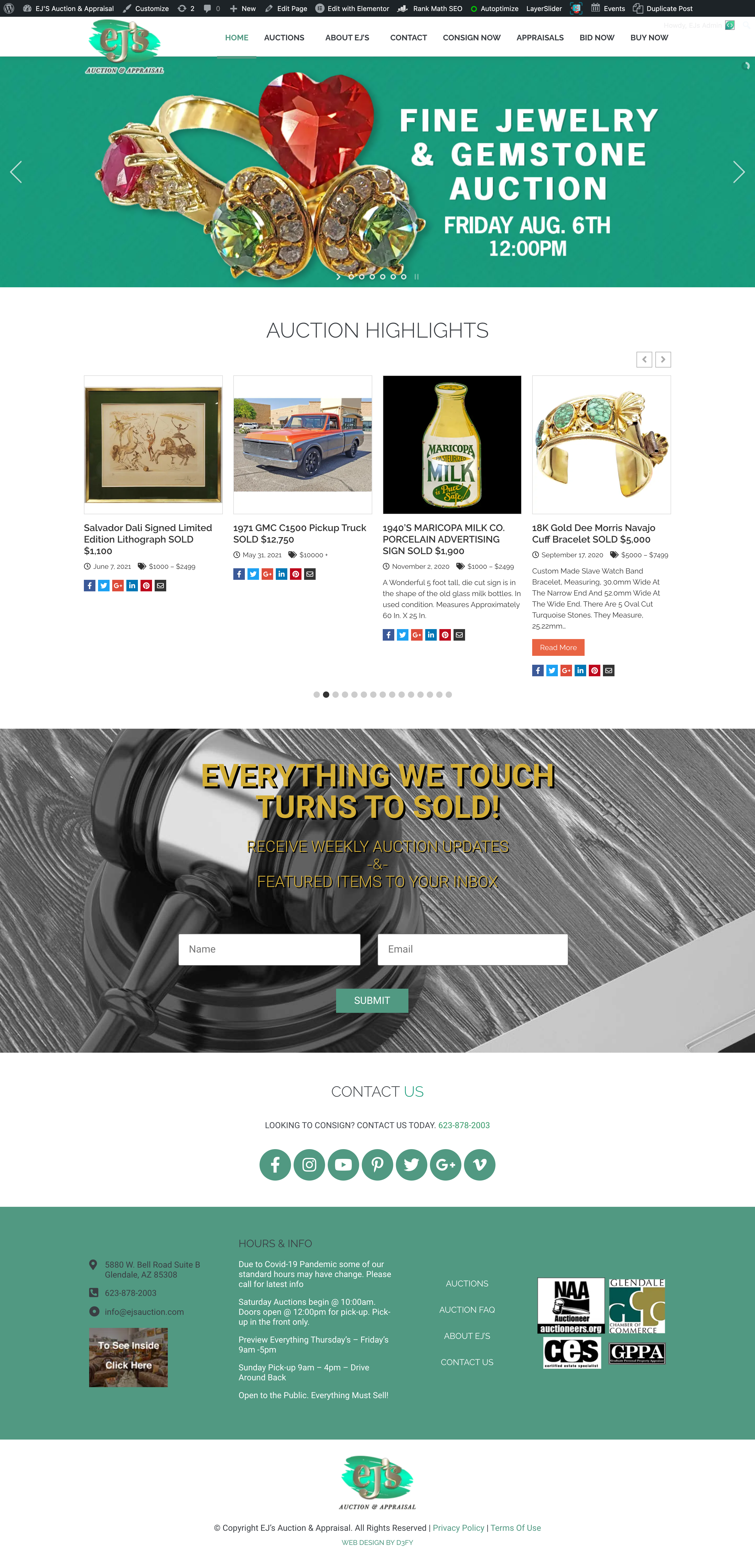 EJS Auction website design