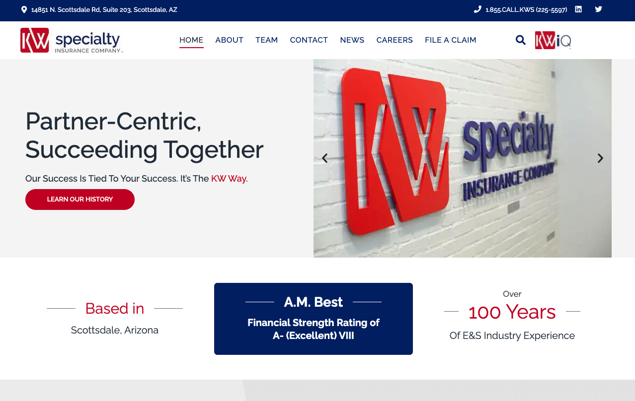 KW Specialty Insurance website