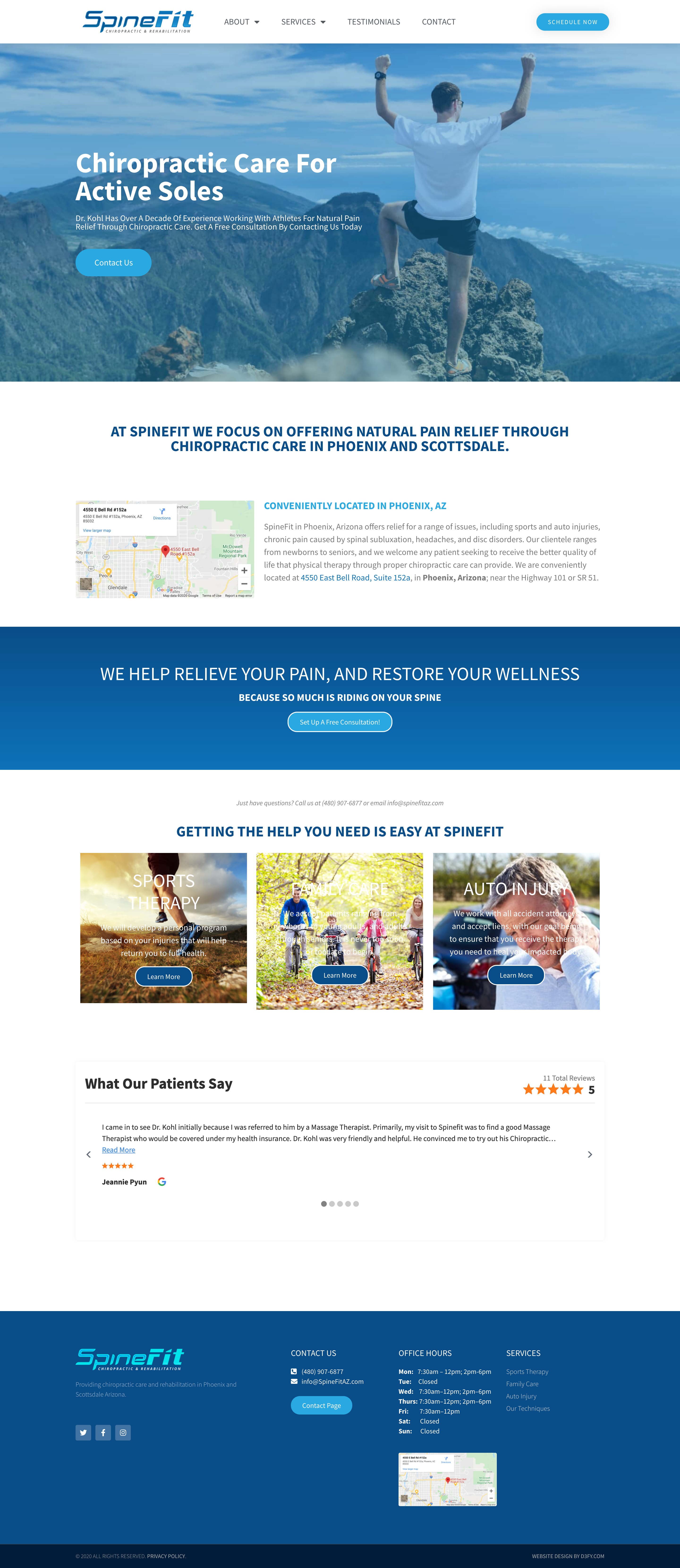 Spine Fit AZ website design